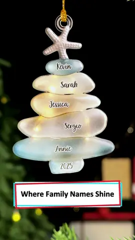 Decorating with this acrylic ornament makes our family Christmas feel brighter and more joyful 🎄 #wanderprints #personalized #gifts #Christmas #giftforfamily