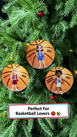 Every time I see my player ornament, I remember the fun games and victories 🏀 #wanderprints #personalized #gifts #Christmas #basketballfans