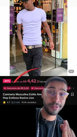 Camiseta Masculina Estilo Americano Gringo Hip Hop Estiloso Basico Liso