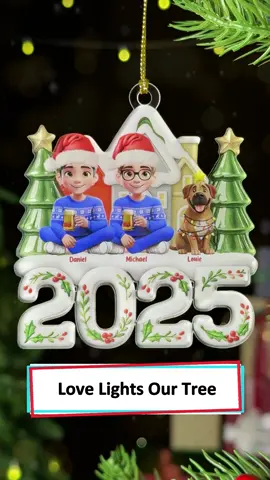 This acrylic ornament makes our home feel magical, vibrant, and full of love this holiday season 🎄 #wanderprints #personalized #gifts #Christmas #giftforfamily