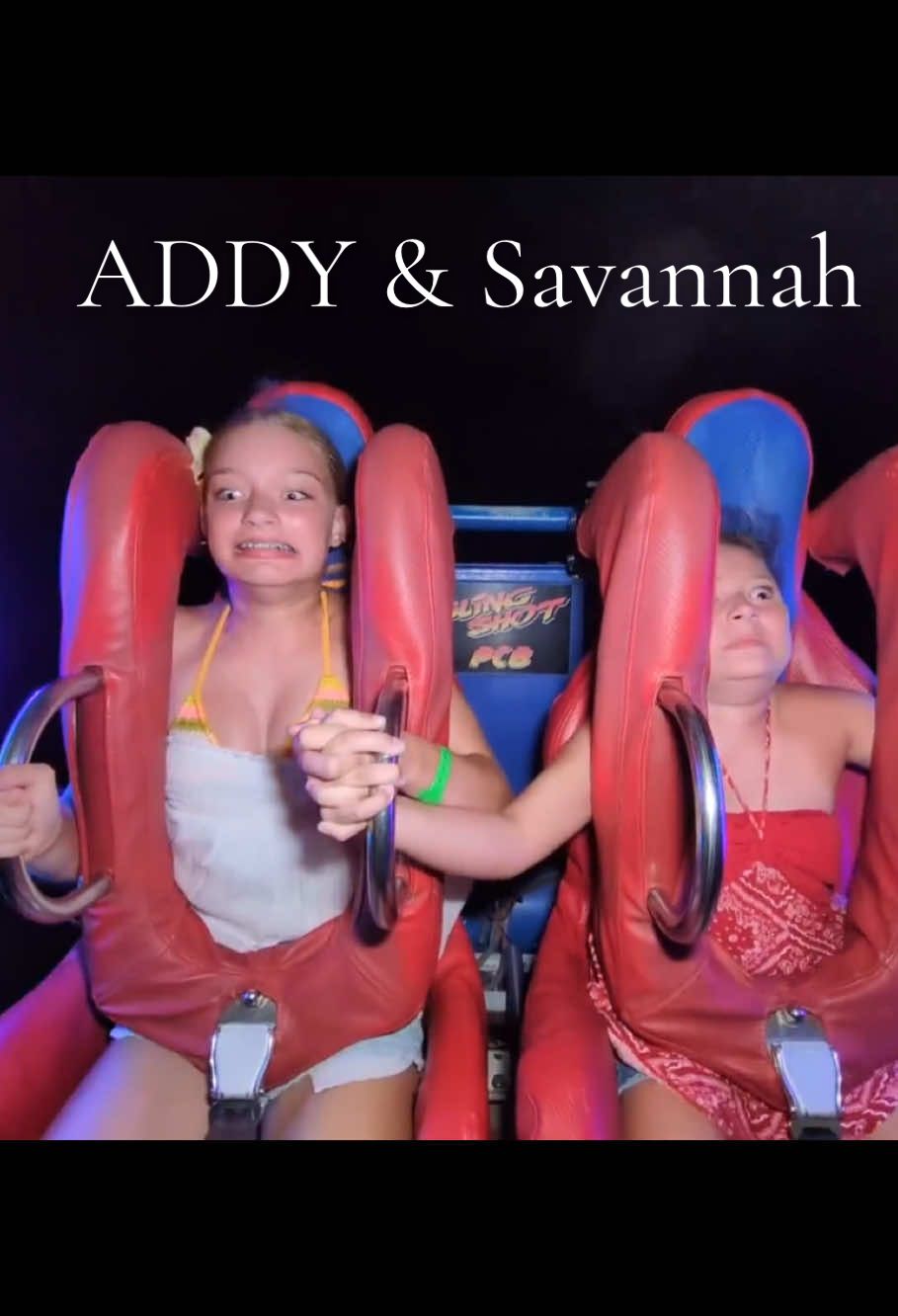 Addy and Sanvannah ❤️ I love the expressions of the two of them, haha! Watch the whole video and feel it! #slingshotride #fyp #slingshotking #dkzslingshotcentral #rides 
