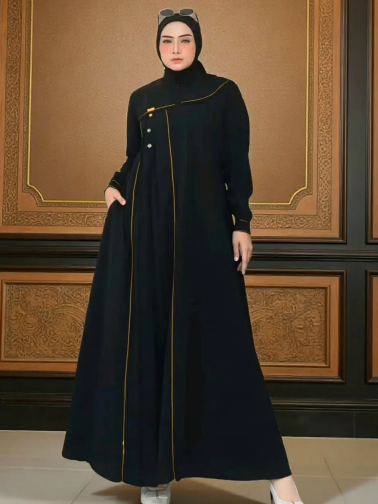 NABILA DRESS Gamis Muslim Nyaman Kancing Mewah Kombinasi Ibu #gamis #gamiskekinian #gamiscantik #gamismurah #viral 