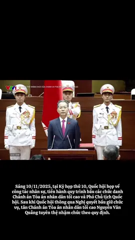 Lễ Tuyên Chánh án Tòa án nhân dân tối cao Nguyễn Văn Quảng tuyên thệ nhậm chức .