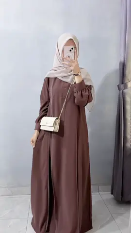 Jatuh cinta sama bahan gamis nya😍🤎 #dress #gamis #abaya #ootdhijab 