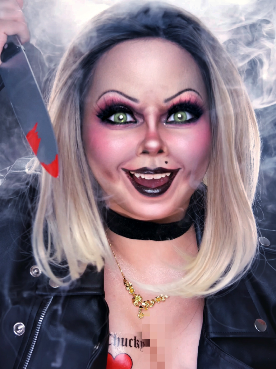 Replying to @ciegtaryati ngefans bangett sama Bride of Chucky, si mba tiffany valentine inii❣️🔪✨️. ⚠️fake bl00d, fake gun, fake smoke, fake knife, FAKE SITUESYEN, FAKE EVERYTHING LAH YH⚠️ pliss tiktok ini cuma makeup transition jangan dikira melanggar yh😭😭😭 btw aku pake cushion timephoria shade 01 yaa biar kulitnya matching sama tiff🤭 (ib: @rafaelsantos) #makeuptransition #brideofchucky #tiffanyvalentine #makeuptransformation #halloweenmakeup 