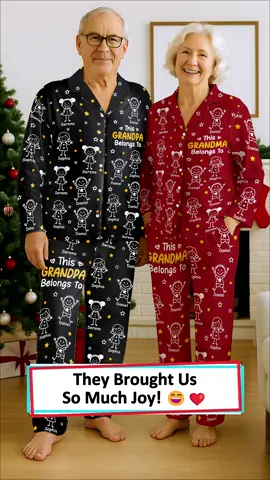 Our grandkids gave us these pajamas, cute characters and so cozy for holiday nights 🎄 #wanderprints #personalized #gifts #Christmas #grandparents