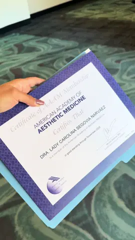 Ahora miembro de la sociedad americana de medicina estética 🤩 y lo puedo estar más orgullosa de mi 🫶🏼🤩 #medicinaestetica #aaam #filler 