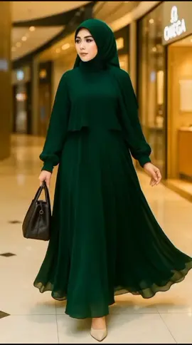 set hijab segi empat bahan ceruty babydoll#drees#gamislebaran#gamiskekinian#ootdfashion#fyp 