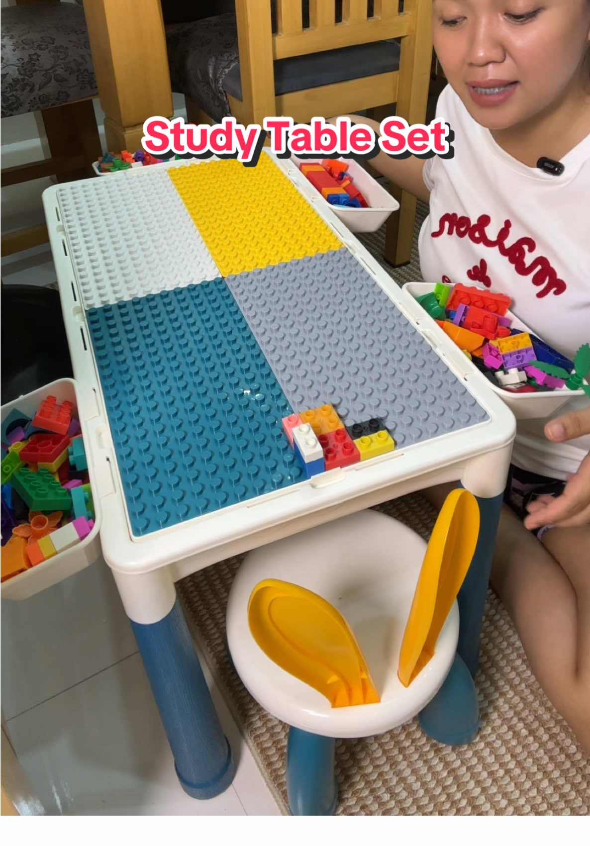 Perfect gift for kids kasi may study table set na with building blocks pa  #studytable #buildingblocks #toysforkids #toddlersoftiktok #toys 