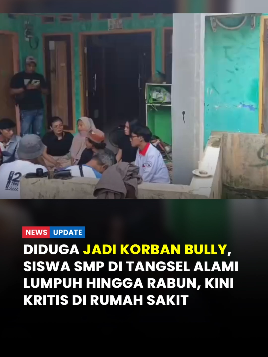 Seorang siswa SMP Negeri 19 Tangerang Selatan (Tangsel) berinisial MH (13) diduga menjadi korban perundungan atau bullying oleh teman sekelasnya hingga mengalami luka serius di bagian kepala, dan kini dalam kondisi kritis di rumah sakit. Menurut keterangan keluarga, korban yang masih duduk di kelas 1 SMP itu dipukul menggunakan kursi besi oleh pelaku yang merupakan teman sekelasnya di dalam lingkungan sekolah. Sepupu korban Rizki Fauzi (29) menjelaskan, insiden kekerasan itu terjadi pada 20 Oktober 2025. 