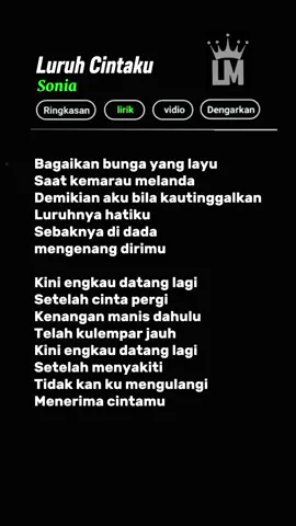 Luruh Cintaku🎶 #lyricsmusic #lirikgoogle #luruhcintaku #sonia #trendingsong 