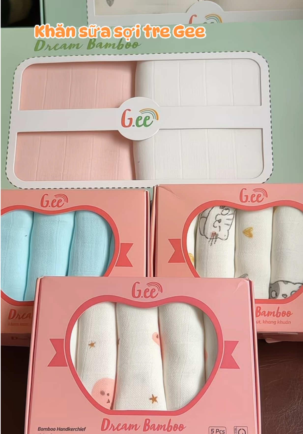 Khăn sữa sợi tre Gee mềm mịn giá hạt rẻ đây các mom ơi#kinhnghiemsamdososinh #landaulamme #khantamsoitregee 