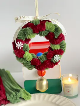 Cách làm vòng nguyệt quế bằng kẽm nhung #fyp #DIY #handmade #giangsinh #christmas 