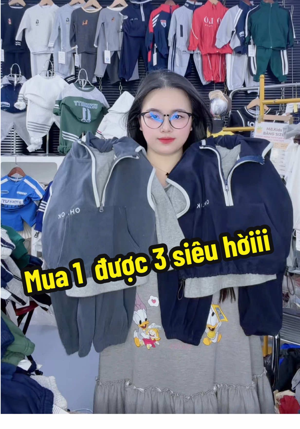 Bộ nỉ nhung lông đỉnh quá ạ #mokids #trending #quanaobetrai #quanaotreem #emkua 