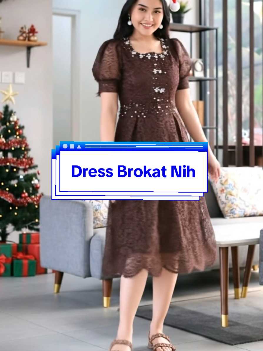 #bajubrokat #dressbrokat #dresspendek #bajunatal #dresskondangan 
