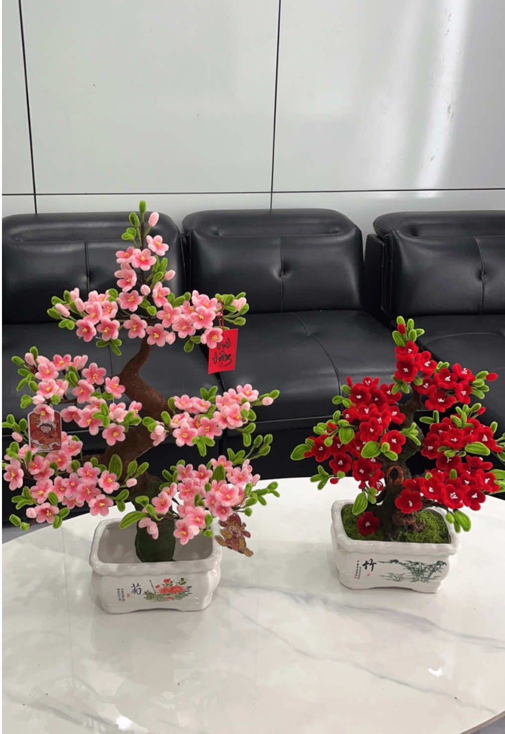 Bonsai đào đỏ, bonsai đào hồng #hoatet #kemnhunghandmade #kemnhung #xuhuong 