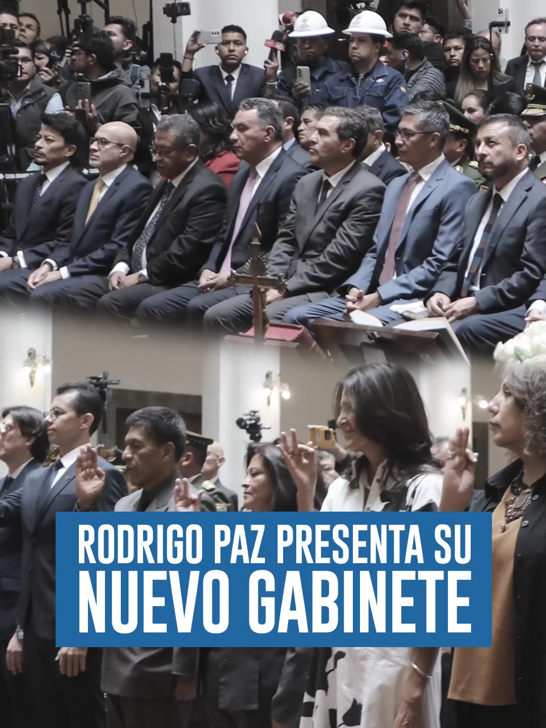 ¡Atención Bolivia! Rodrigo Paz presentó a su nuevo gabinete ministerial e insta a sus ministros a trabajar 24/7 por el país. Conoce los nuevos rostros del Gobierno 👀 #BoliviaSinPausa #RodrigoPaz #GabineteBolivia #GobiernoBoliviano #NuevoGabinete  #Bolivia #Ministros #Gobierno