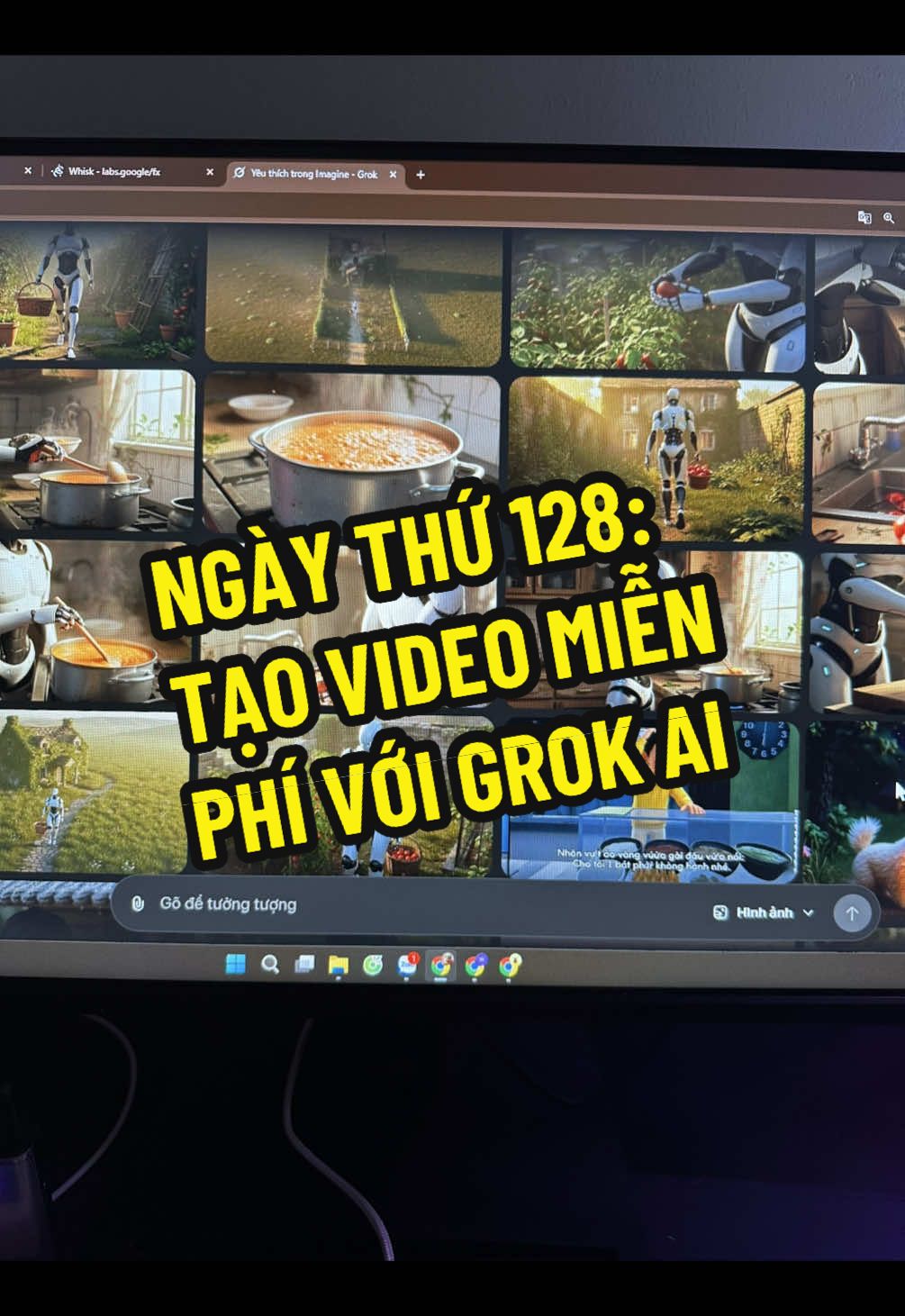 Tạo video AI miễn phí #100ngaykhoinghiep #grok 