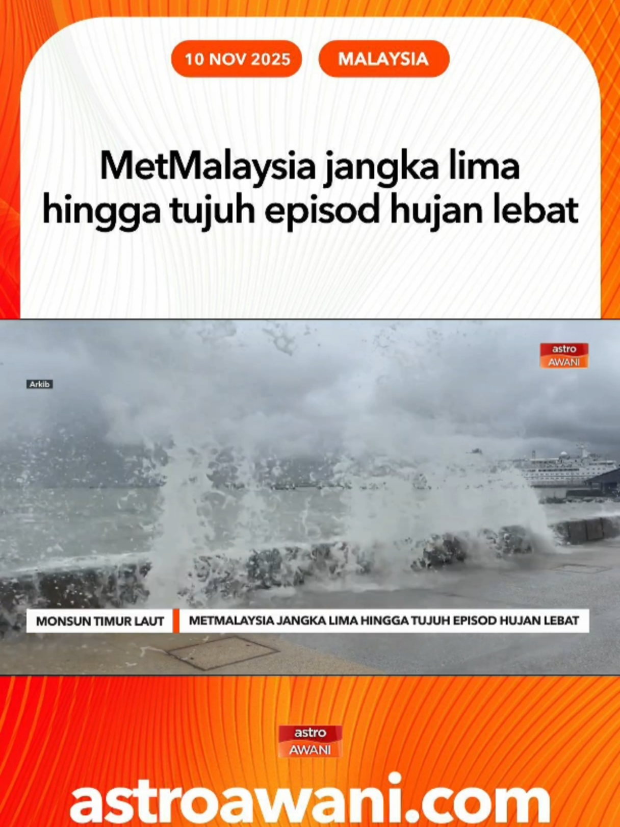 Monsun Timur Laut 2025/2026 dijangka bermula Khamis ini dan berterusan sehingga Mac tahun depan. #AWANInews