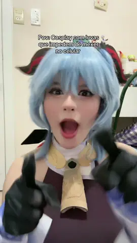 Eu fiquei horas tentando mandar mensagem pra minha irmã #Cosplay #ganyu #genshin 