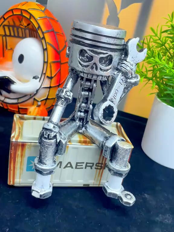 Not your average decor piece.#SkullWrench #CreativeHomeDecor #EngineerGift #CarLoverStyle #ResinSculpture #IndustrialDecor #BoldDesign #TikTokHomeVibes