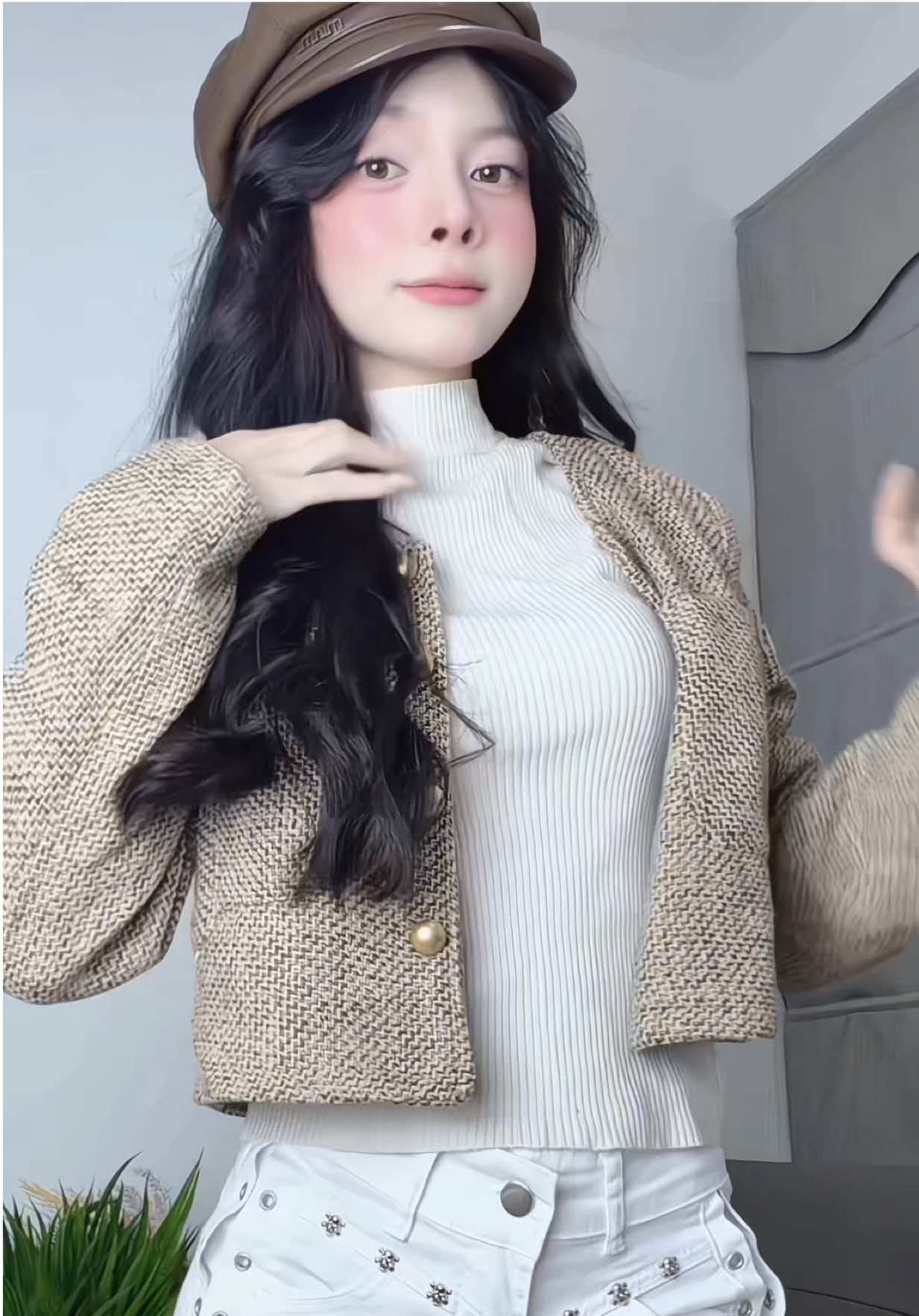 Áo khoác dạ kẻ Crt #mihohouse #aokhoacda #aokhoacdake #macdepmoingay #xuhuong 