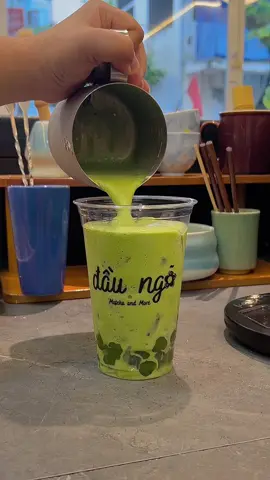 Mời bè mụt matcha cold wisk và trân châu trà nhe! #matchalatte #quan3 #hojicha #coldwiskmatcha 