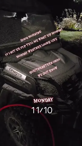 so wake up an walk out the front door to see this fucking white shit all over the cars an side by side the ground is still to warm in most places thank god#foryourpage #g7 #fyp #ohiocheck #homesteading 