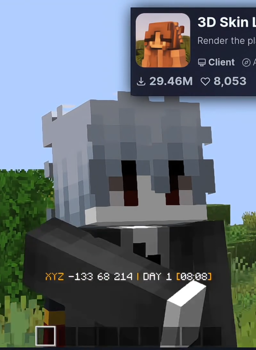 1 WEEK 1 MODS |  3D SKIN LAYER . . . . #android #zalithlauncher #mcjava #Minecraft #modsminecraft inecraft 