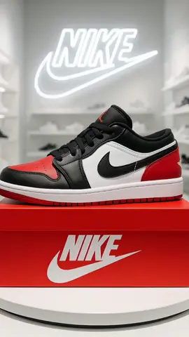 Sepatu Sneakers Pria NIKE AIR JORDAN 1 LOW BRED TOE - 553558161 #nike #sepatu #sneakers #sepatusneakers #nikeairjordan 