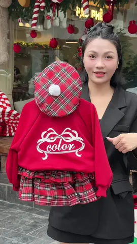 (KÈM MŨ) Set Áo Nỉ + Chân Váy xinh cho bé #megiangcogu #quanaotreem #setxinhchobe #setnoelchobe #setxinhchobegai 