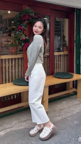 Quần jean suông trắng 9 tấc cho nàng 1m50 #ledaquanjean #quanjeannamlun #quanjeannamlun1m5 #quanjeanongsuong #quanjeannu 