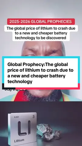 Global Prophecy:The global price of lithium to crash due to a new and cheaper battery technology to be discovered #apostlemichaelhill #fypシ #lithium #lithiumbattery #prophecy 