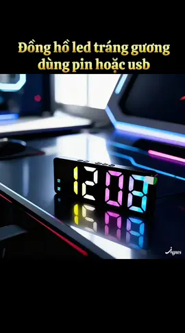 Đồng hồ led thích hợp decor bàn làm việc #setupgaming #xh #DONGHO #donghodecor #dongholed 