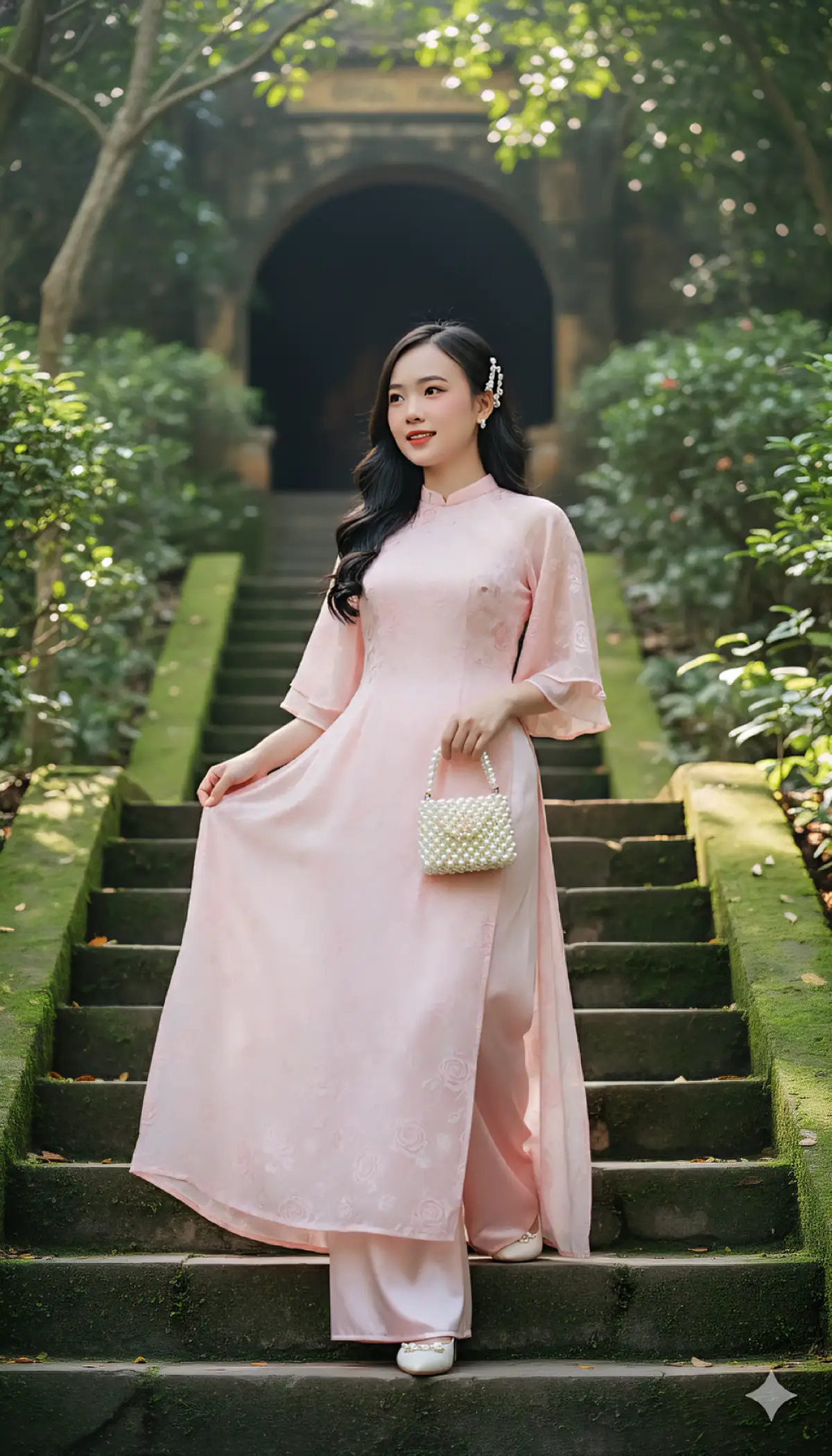 Hôm này hướng dẫn viên du lịch Gemini sẽ dẫn đoàn mình đi tham quan Phước Điền Tự (chùa Hang), Núi Sam, An Giang nha. tạo được ảnh đẹp mấy bà khoe thành quả với nhé. có động lực tạo lệnh mới cho mấy bà đi du xuân. #kimle9393 #viral #aodai #tet #gemini 