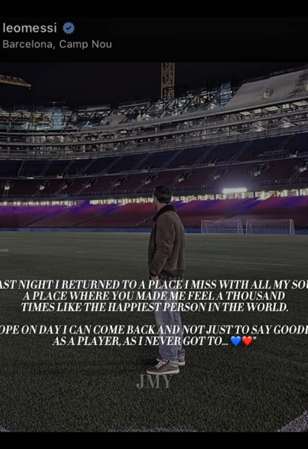 The GOAT visited the new Spotify Camp Nou… 💙❤️‍🩹 #leomessi #barca #spotifycampnou #comeback #goodbye 