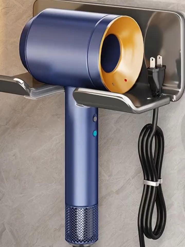 郝劭文推荐吹风机置物架免打孔卫生间电吹风挂架浴室壁挂式风筒支架收纳神器#吹风机置物架 #置物架 #挂