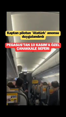 PEGASUS'TAN 10 KASIM'A ÖZEL ÇANAKKALE SEFERİ Pegasus Havayolları, Türkiye Cumhuriyeti'nin Kurucusu, Ulu Önderimiz Gazi Mustafa Kemal Atatürk'ün ebediyete irtihalinin 87'nci yıl dönümü dolayıyla Çanakkale'ye özel sefer düzenledi. PC1881 sefer sayılı uçuşta kaptan pilotun anonsu duygu dolu anlar yaşattı. Video: Airporthaber #atatürk #10kasım #pegasus #çanakkale