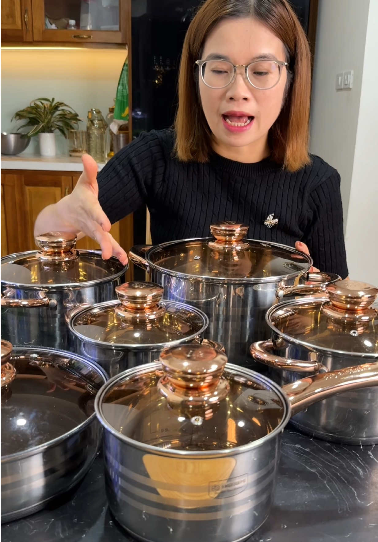 Bộ nồi 6 món 12 chi tiết #kimthanhday #bonoiinox #bonoi6mon #xuhuong 