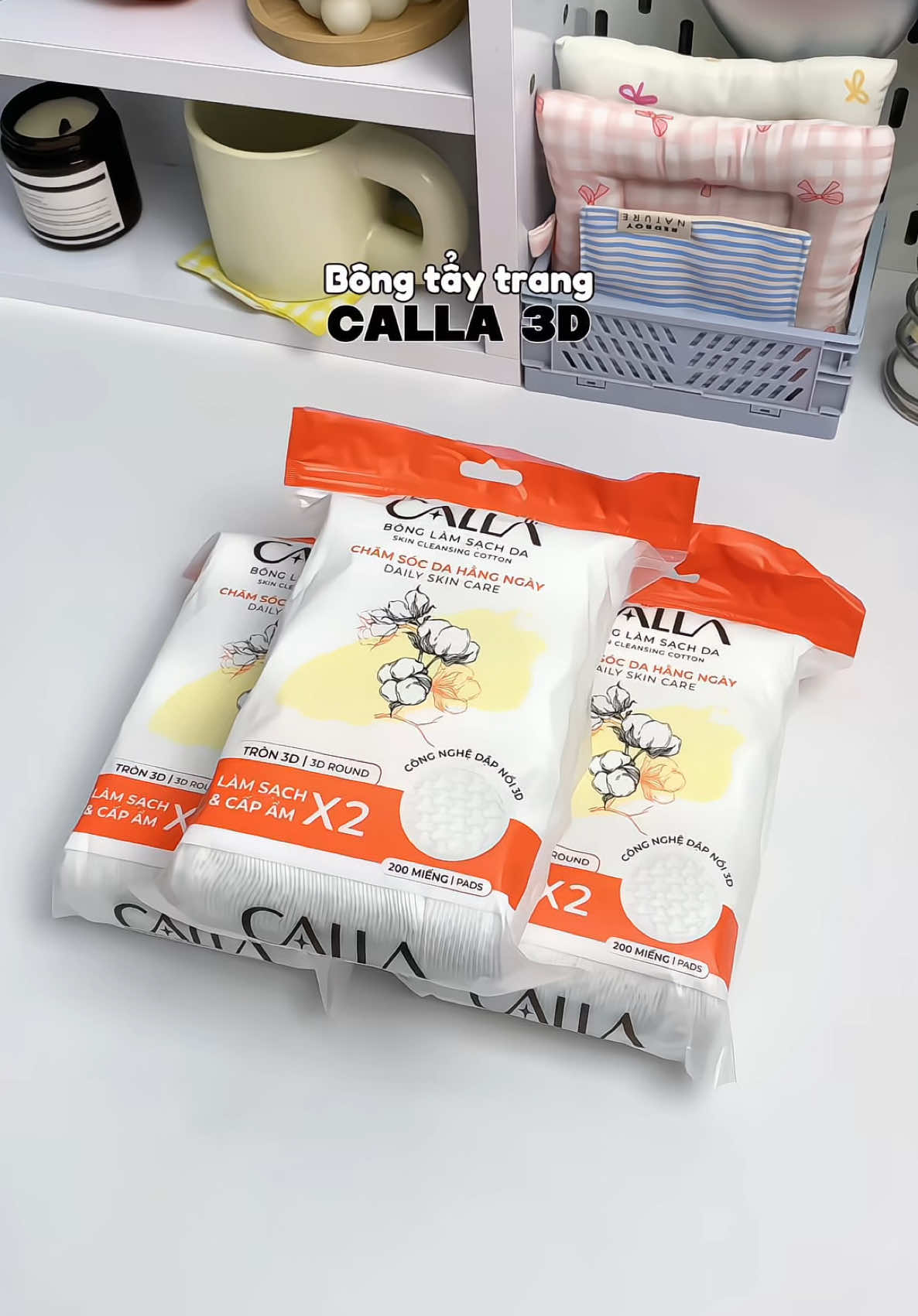 Có ai mê bông tẩy trang bạch tuyết như tui khumm 🫶🏻🫶🏻 #nhyeeunbox #bongtaytrangbachtuyet #calla3d #calla #bongtaytrang #unboxing #review #xuhuong #viral 