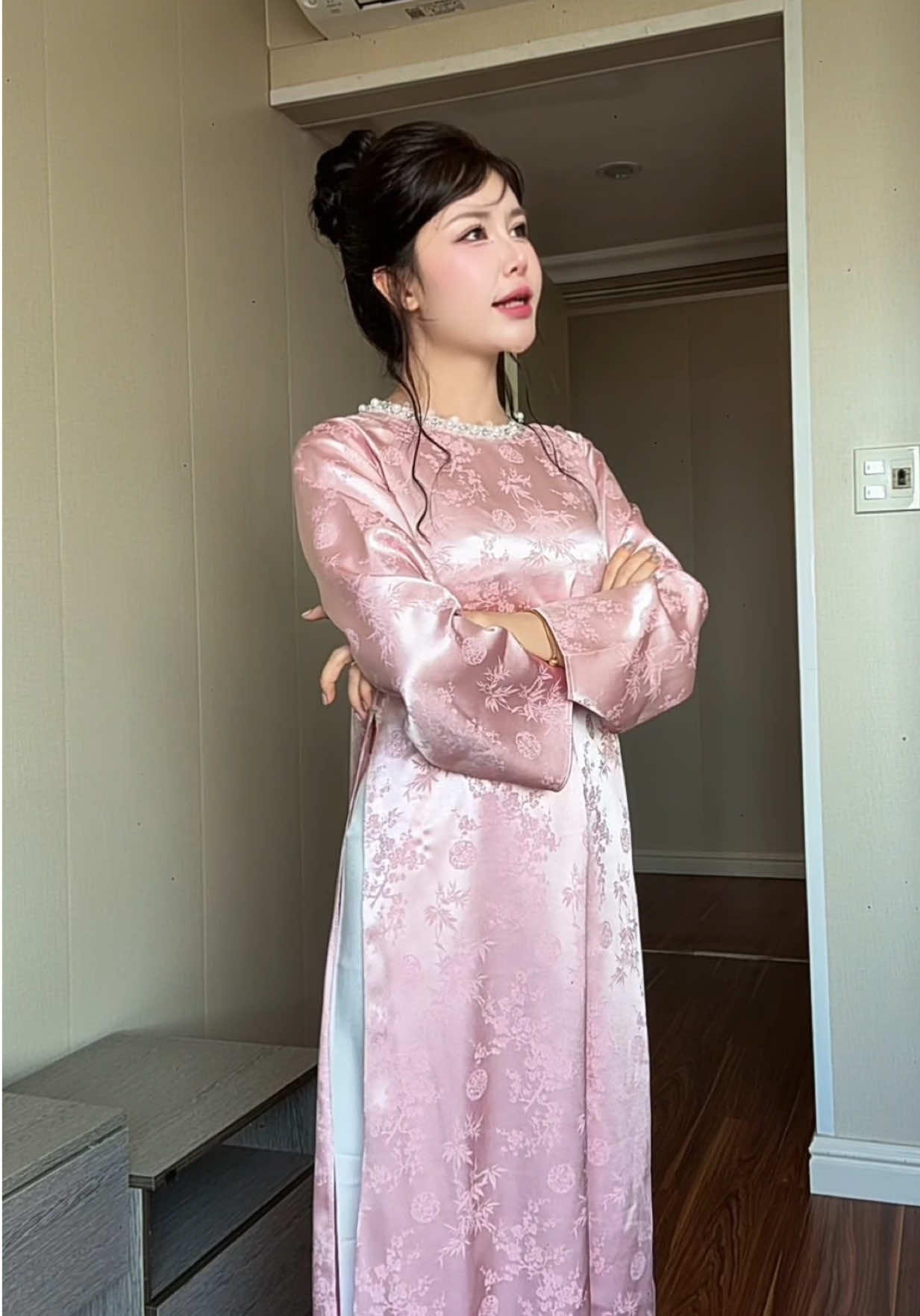 Áo dài ăn hỏi #nhungmiu0401 #aodaitet #aodai #aodaianhoi 