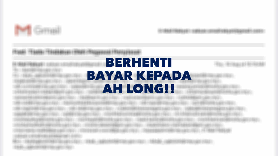 HENTI BAYAR AH LONG Laporkan kepada polis, jangan biar mereka terus mengaut keuntungan dengan ugutan. Saya menyeru semua mangsa sindiket pinjaman tidak berlesen (ah long), hentikan pembayaran kepada pengutip haram. Buat laporan polis segera supaya pihak berkuasa boleh membuka siasatan dan mengambil tindakan undang-undang. Selagi kita bayar, mereka terus bermaharajalela. Kita mesti bersatu, tindakan kolektif adalah cara untuk menghentikan penindasan ini. Jangan biarkan undang-undang rimba terus memeras mangsa tanpa perikemanusiaan.