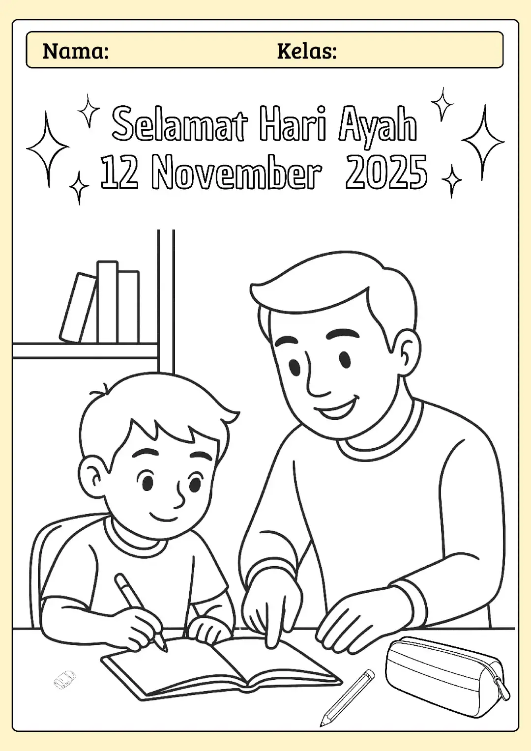 Warna-warni cinta untuk Ayah 💙 Hari ini anak-anak mewarnai gambar bertema Hari Ayah — seru banget! Setiap warna punya cerita tentang sosok Ayah yang mereka banggakan 🖍️ #hariayah2025 #12november #hariayahnasional #hariayah #sayangayah 