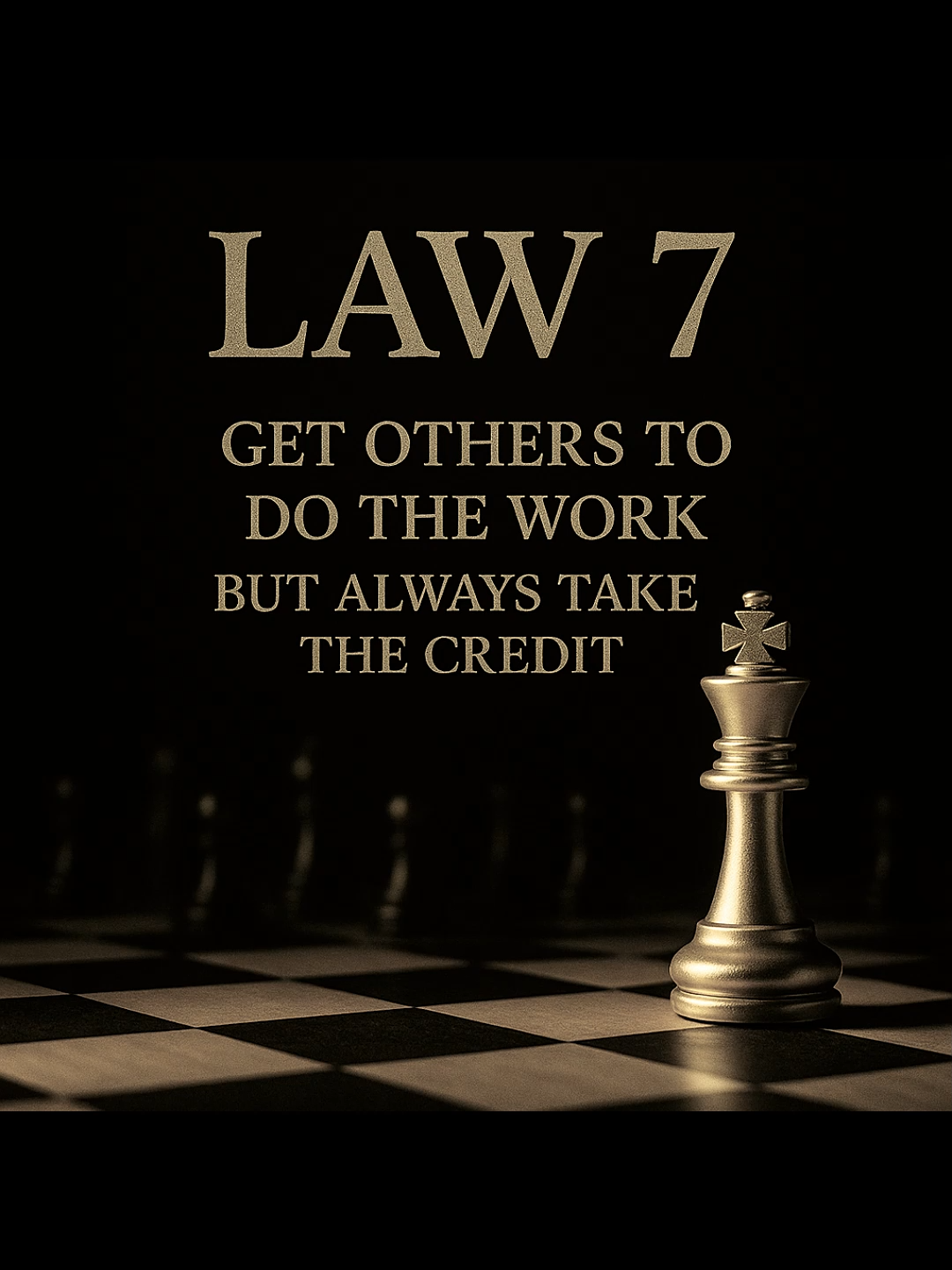 Law 7 — Get others to do the work for you, but always take the credit Power lies not in doing everything yourself… but in guiding the vision and owning the victory. 🎬 Visuals: Codex 48 Series #48LawsOfPower #Law7 #SilentRuleOfKings #Codex48 #PowerMoves #Mindset #Psychology #Leadership #Influence #SelfImprovement #CinematicShorts #PowerMindset #RobertGreene #DarkPsychology #LifeLessons #Strategy #Authority #SuccessMindset #HumanBehavior #MotivationalShorts #DeepThoughts #ChessAesthetic