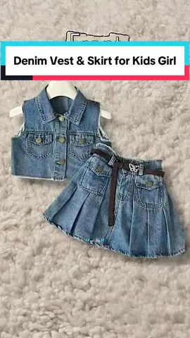 #kidsterno #kidsoutfitideas #vestandskirt #denim #kidswear 