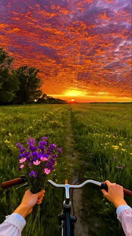 Sunset and flowers，I like both of them✨ #sunset #fyp 