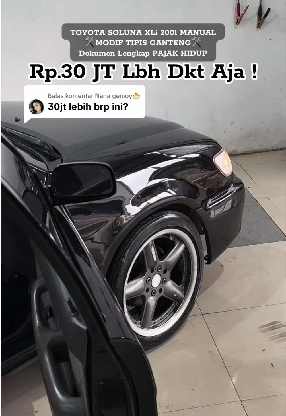 Membalas @Nana gemoy🐣 Rp.30 JUTA Lebih Dikit Aja Kok Gas Yuk Bawa Pulang TOYOTA SOLUNA XLi 2001 Manual Modif Tipis Ganteng ini ! Dokumen Lengkap PAJAK HIDUP Ya ! Fast Respon Yuk : 085712771269 🏢 WKM AUTO GARAGE (Ds.Jatimulyo Kec.Wedarijaksa Kab.Pati Utara) #soluna #toyotasoluna #solunaindonesia #solunamodifikasi 