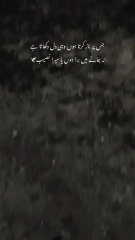 برا ہوں یا میرا نصیب۔. . . . . . . . . . . .. . . . . . . . . . . . . . . . . . . . #foryoupage #repost #creatorsearchinsights #unfrezzmyaccount #fyp . . . . . . . . . . . @🖇🩹🩶《لائبہ》 