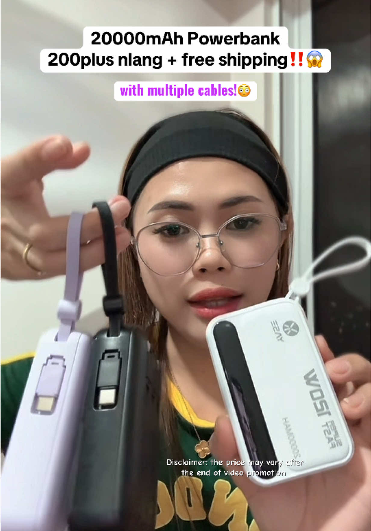 Affordable powerbank + Free shipping pa‼️😱 #20000mahpowerbank #fastcharging #powerbankwithbuiltincable 