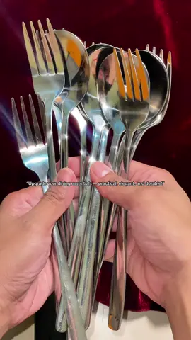 “Upgrade your dining essentials — practical, elegant, and durable!” Grabe sobrang nagustuhan ko tong bago kong Spoon and fork 😍 #diningessentials #spoonandfork #stainlesssteel 